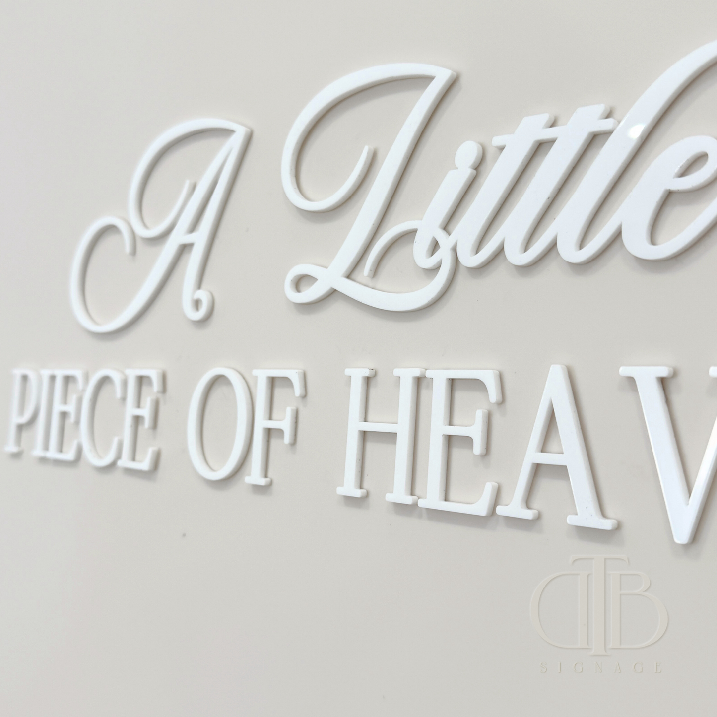 A Little Piece of Heaven | Baby Shower Signage | Single Layer Acrylic