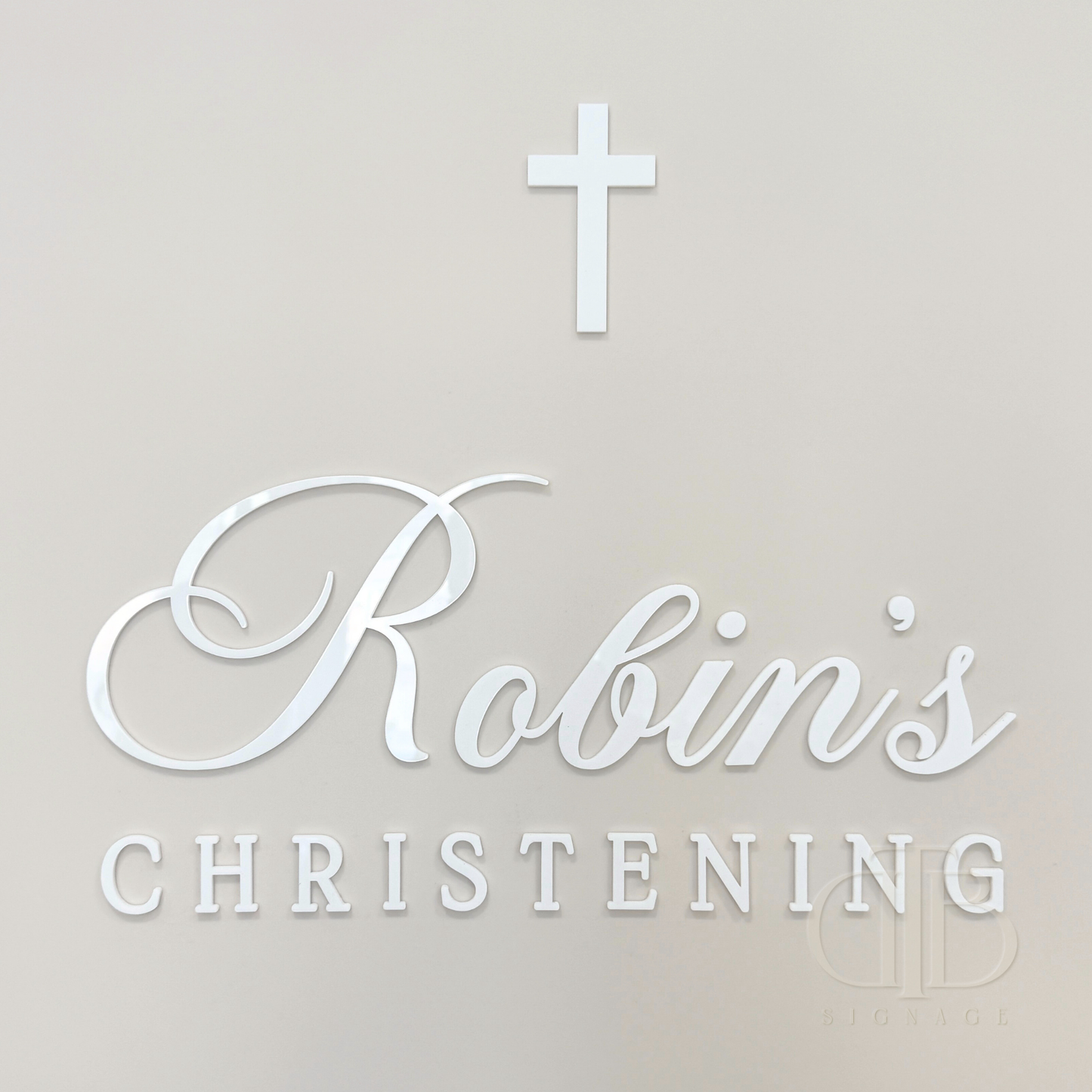Personalised Christening Signage | Single Layer Acrylic