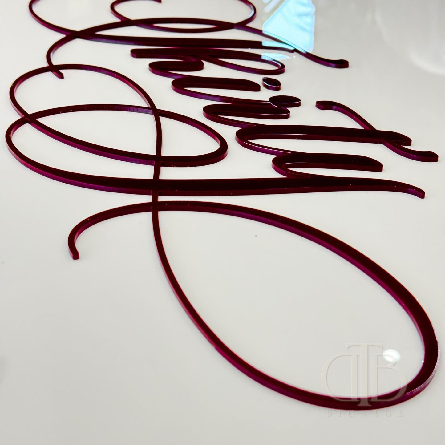 Personalised Birthday Acrylic Signage | Calligraphic Birthday Milestone | Single Layer Acrylic