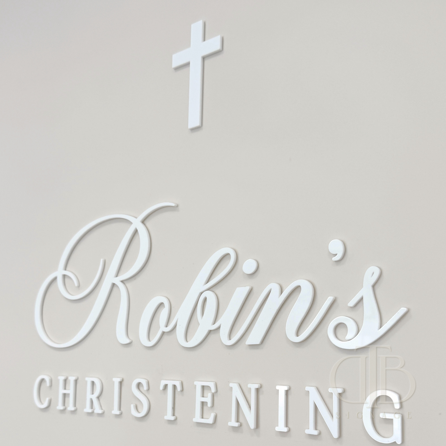 Personalised Christening Signage | Single Layer Acrylic