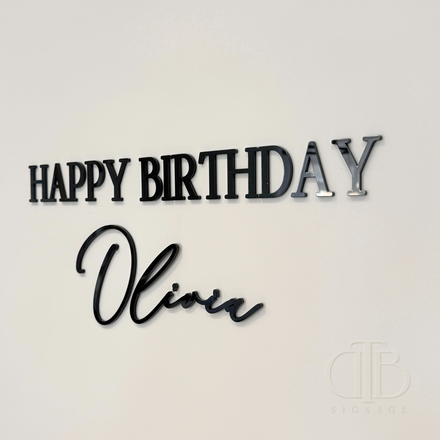 Happy Birthday Acrylic Signage | Minimalistic Birthday Signage | Single Layer Acrylic