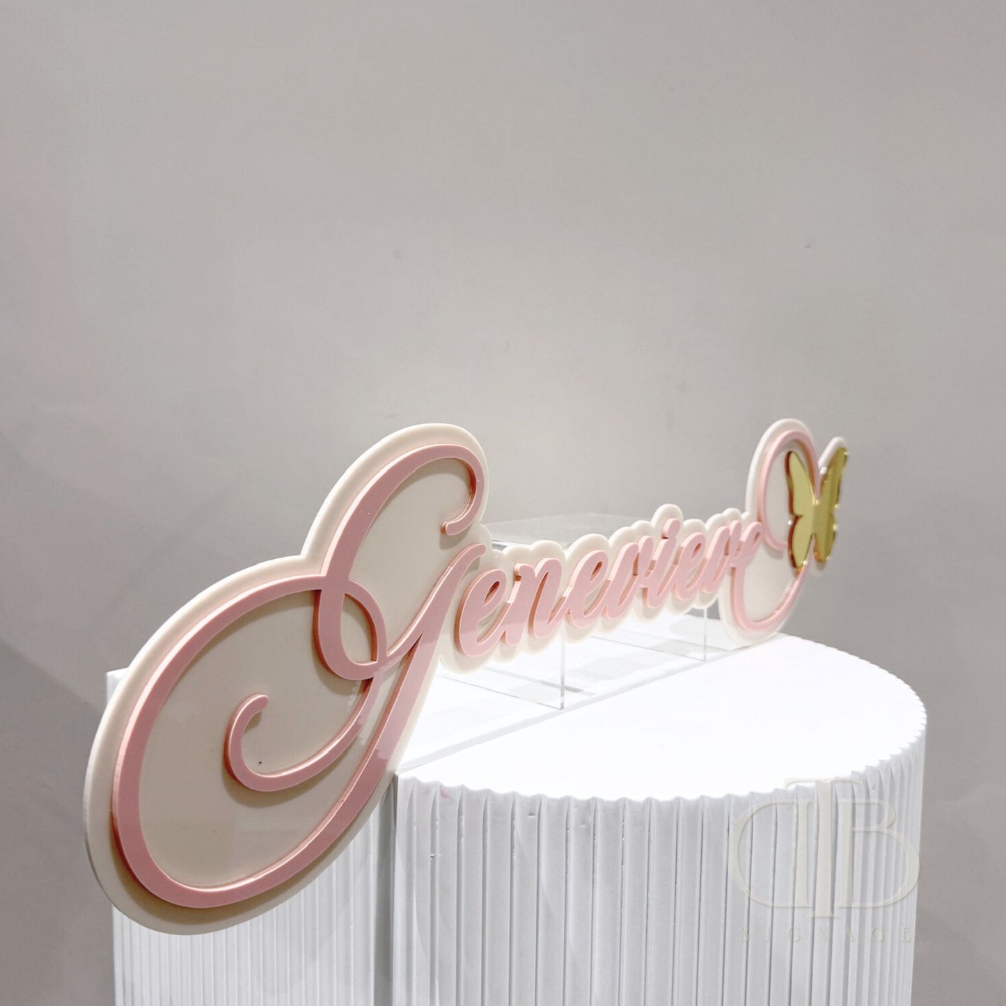 Customised Nursery Acrylic Signage with Butterfly Accent | Double Layer Acrylic