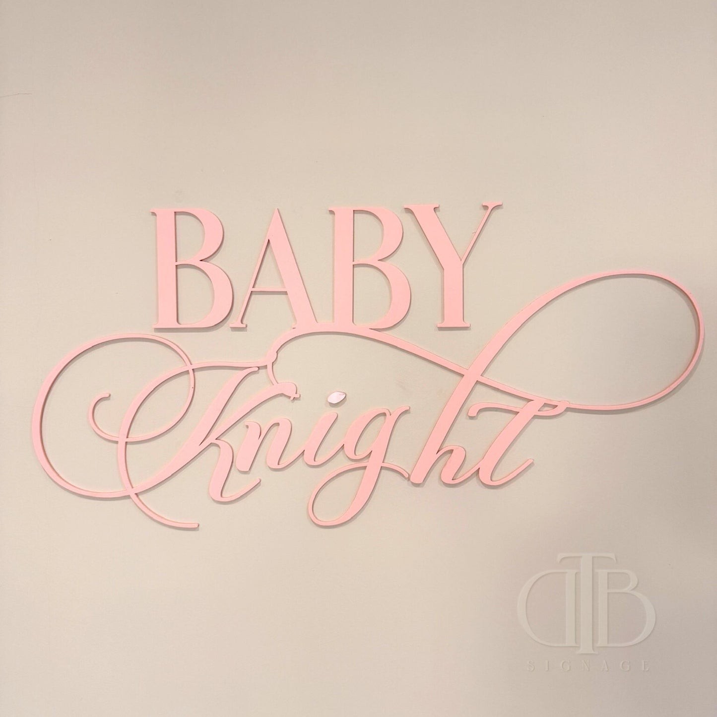 Calligraphic Baby Surname | Signage for Baby Shower | Single Layered Acrylic