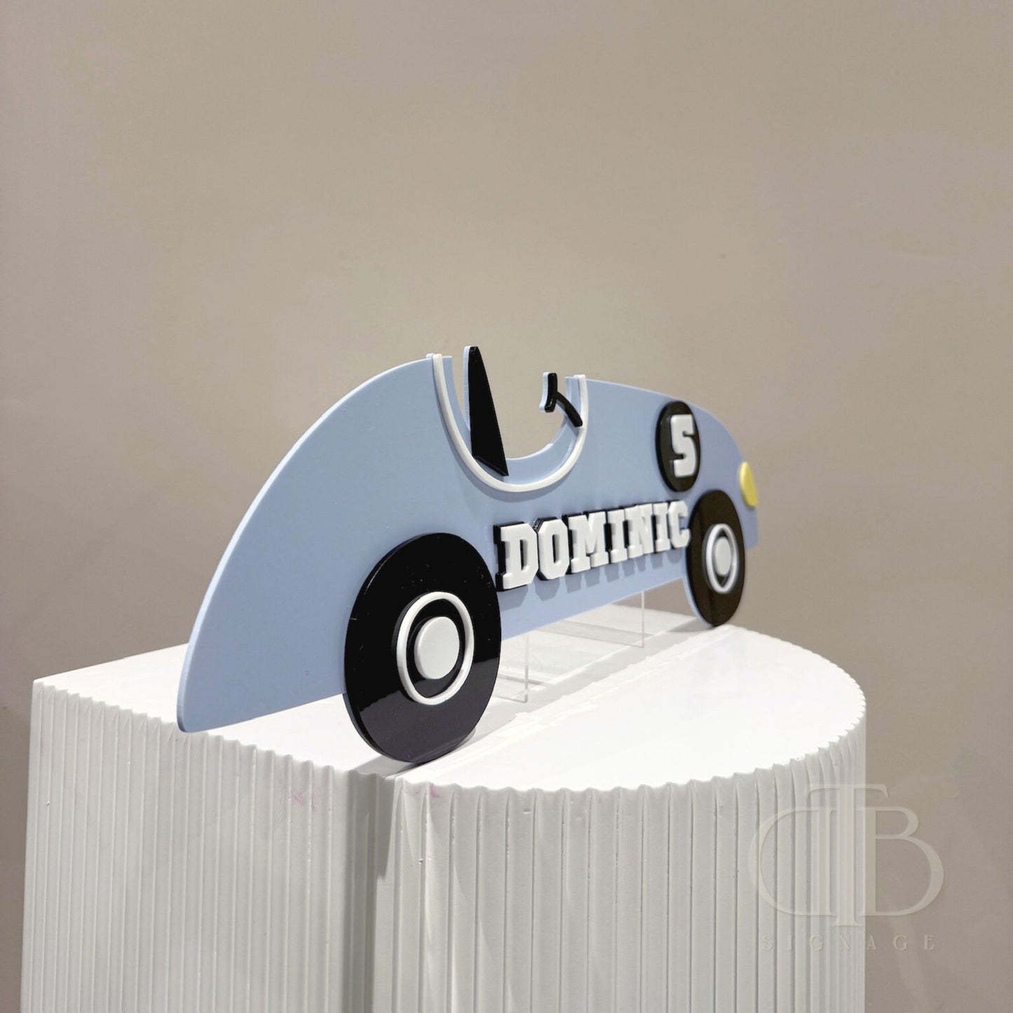 Personalised Acrylic Car Signage | Car Theme Birthday Signage | Nursery Signage