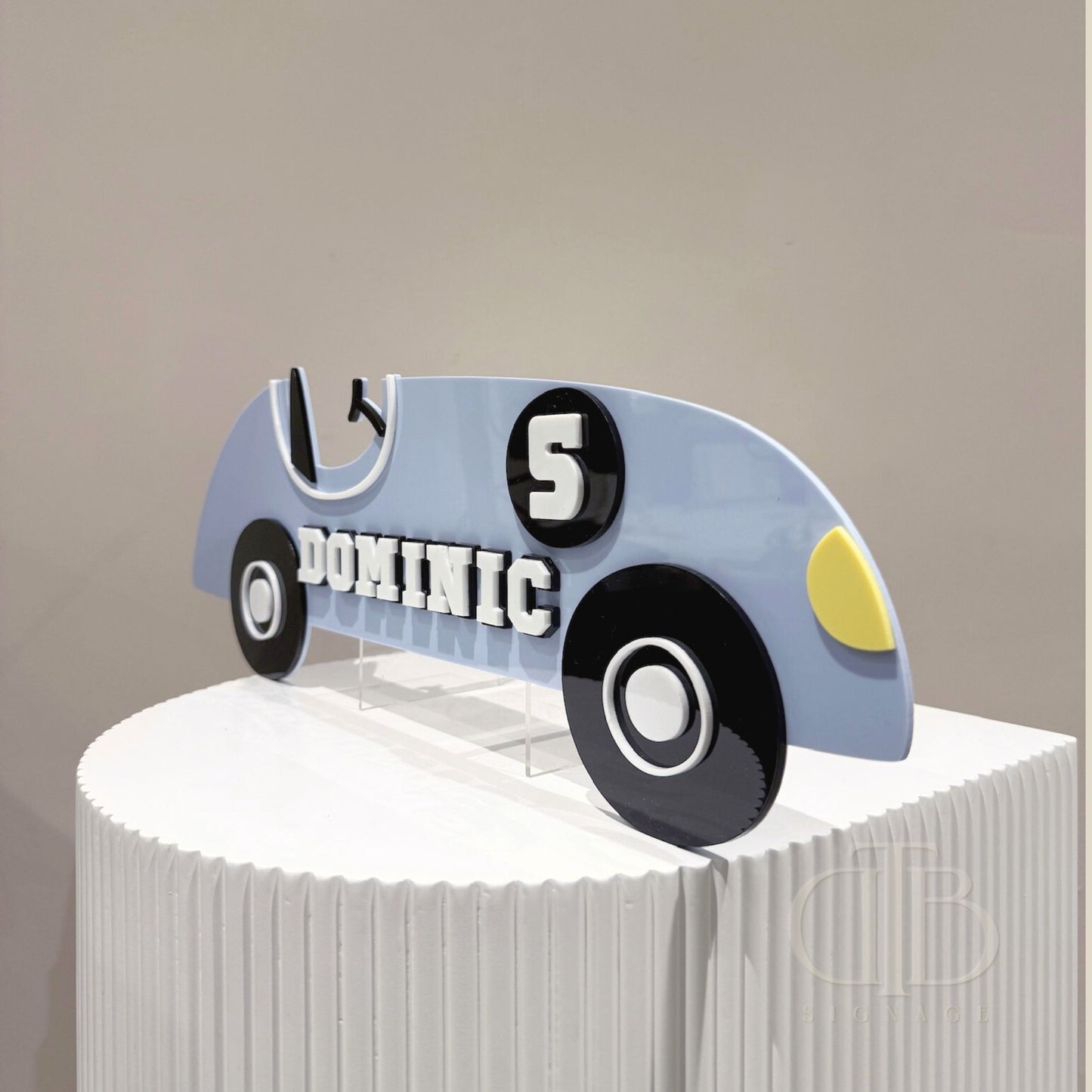 Personalised Acrylic Car Signage | Car Theme Birthday Signage | Nursery Signage