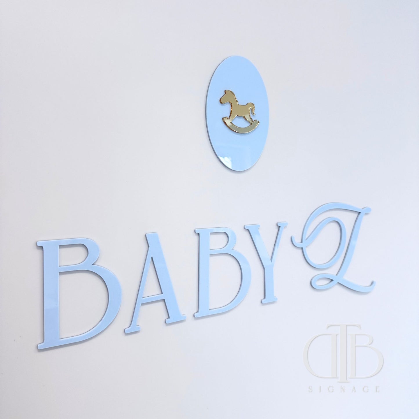 Customised Baby X with Rocking Chair Plaque | Birthday Signage | Nursery Signage | Single Layer Acrylic
