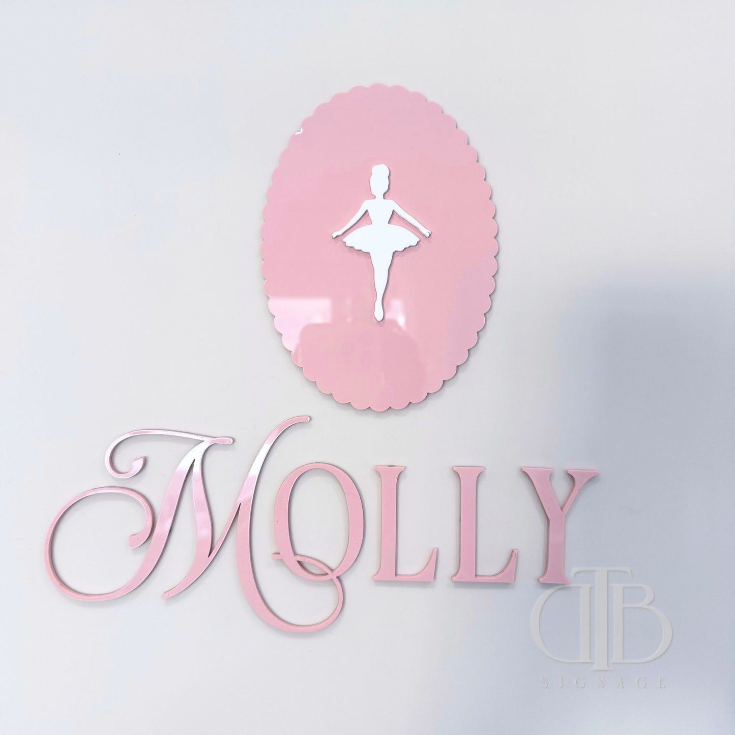 Custom Acrylic Name Signage with Ballet Dance Plaque | Birthday Signage | Nursery Signage | Single Layer Acrylic