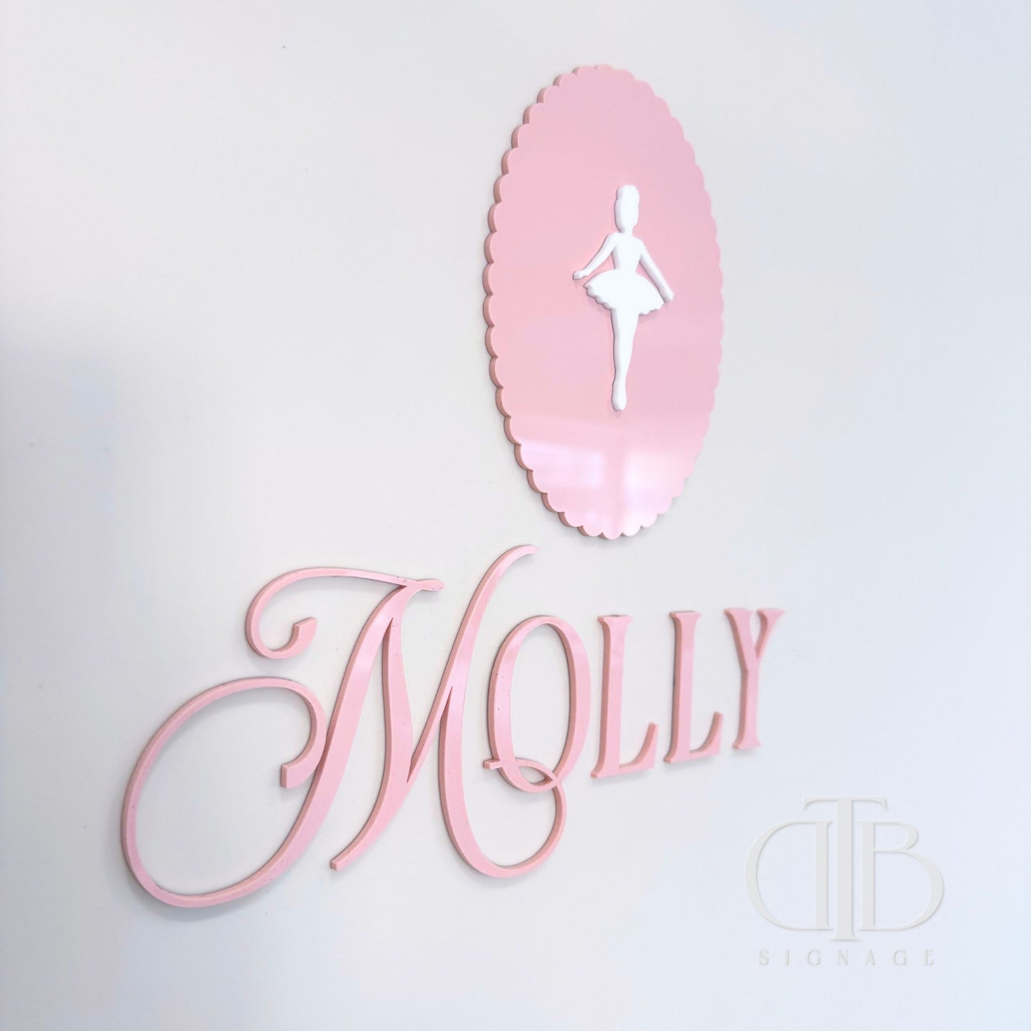 Custom Acrylic Name Signage with Ballet Dance Plaque | Birthday Signage | Nursery Signage | Single Layer Acrylic