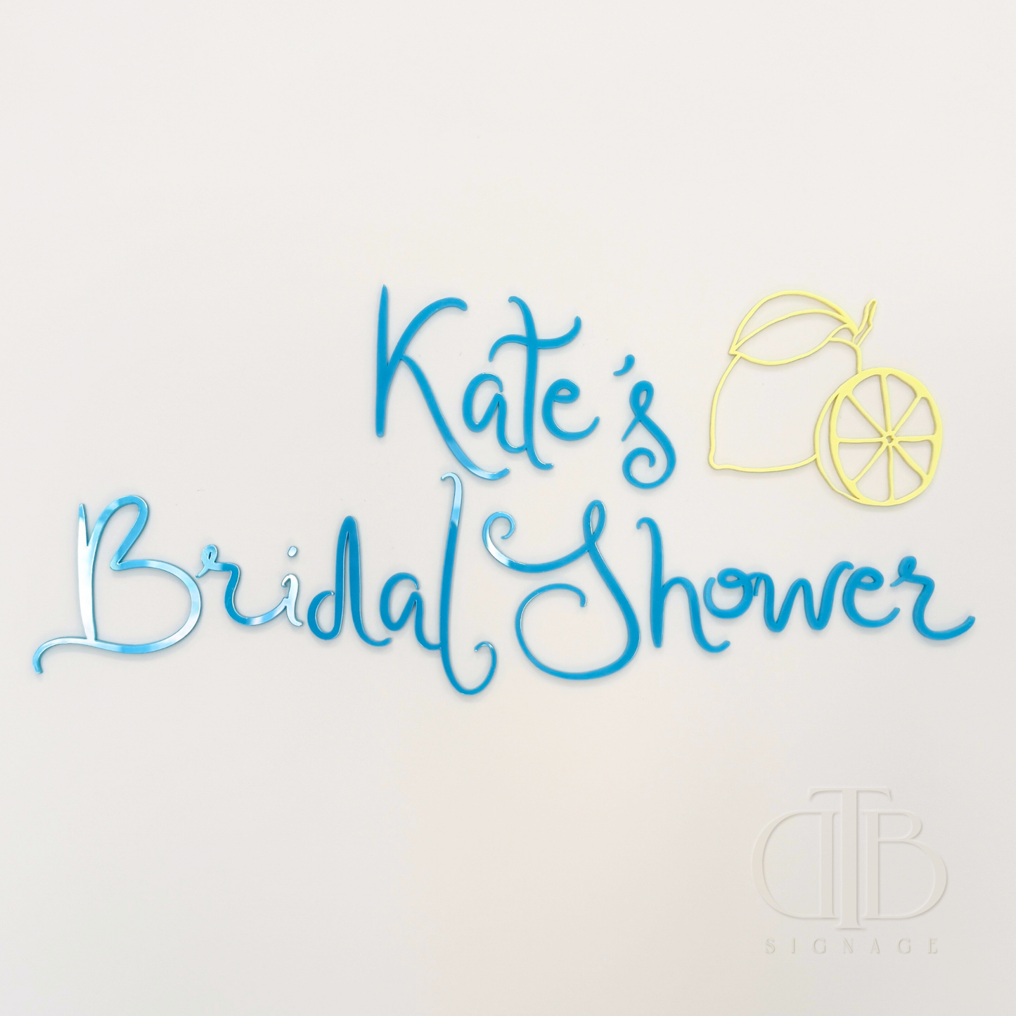 Personalised Bridal Shower Signage | Lemon Accent | Single Layer Acrylic