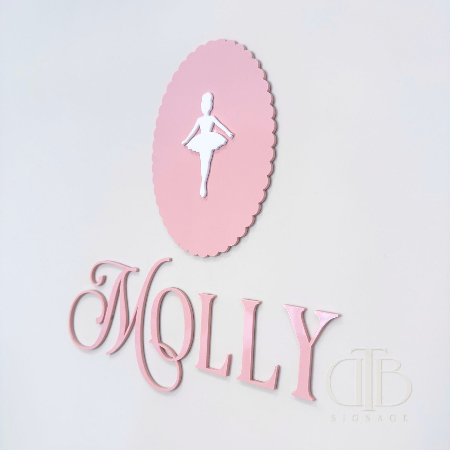 Custom Acrylic Name Signage with Ballet Dance Plaque | Birthday Signage | Nursery Signage | Single Layer Acrylic