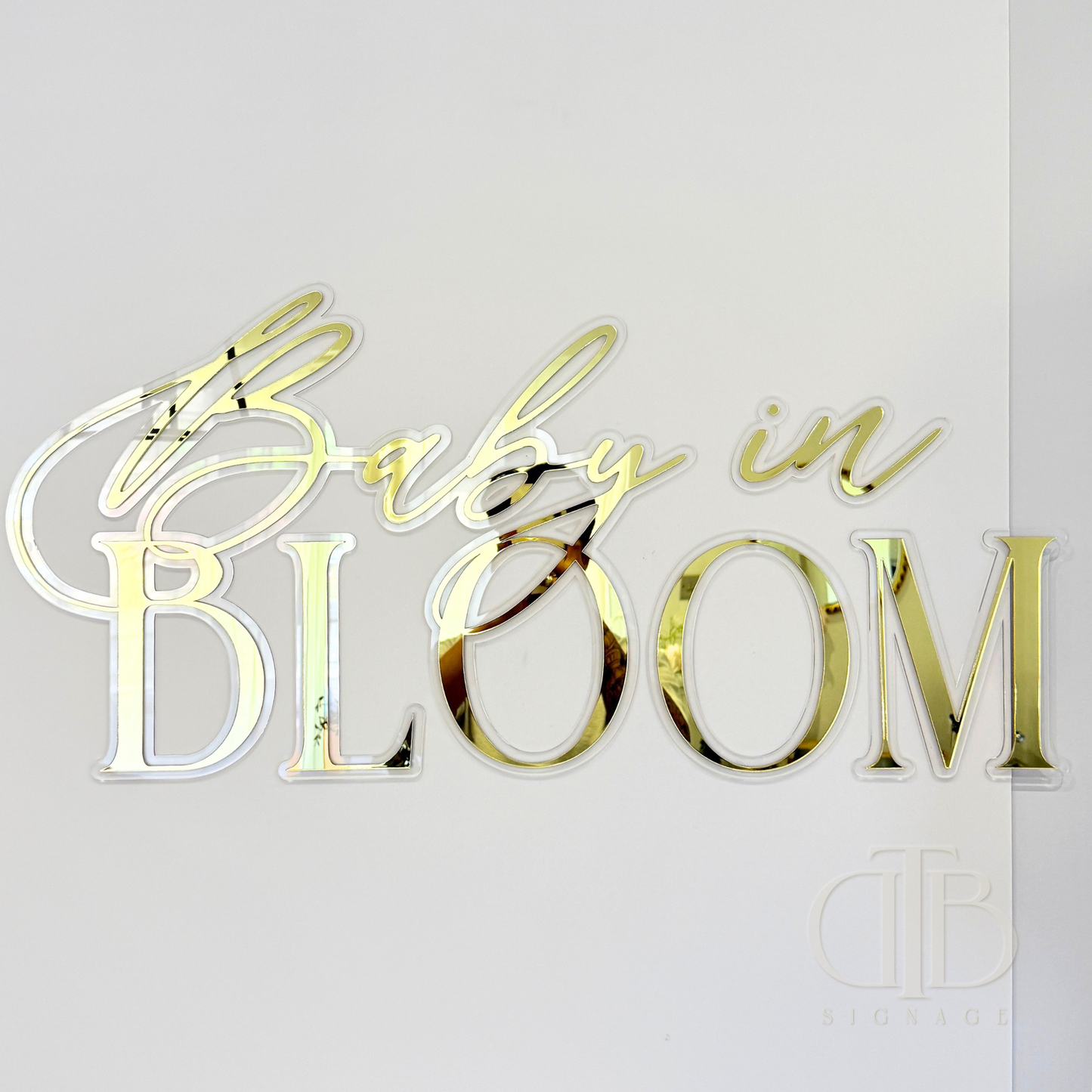 Luxe Baby in Bloom | Signage for Baby Shower | Double Layered Acrylic