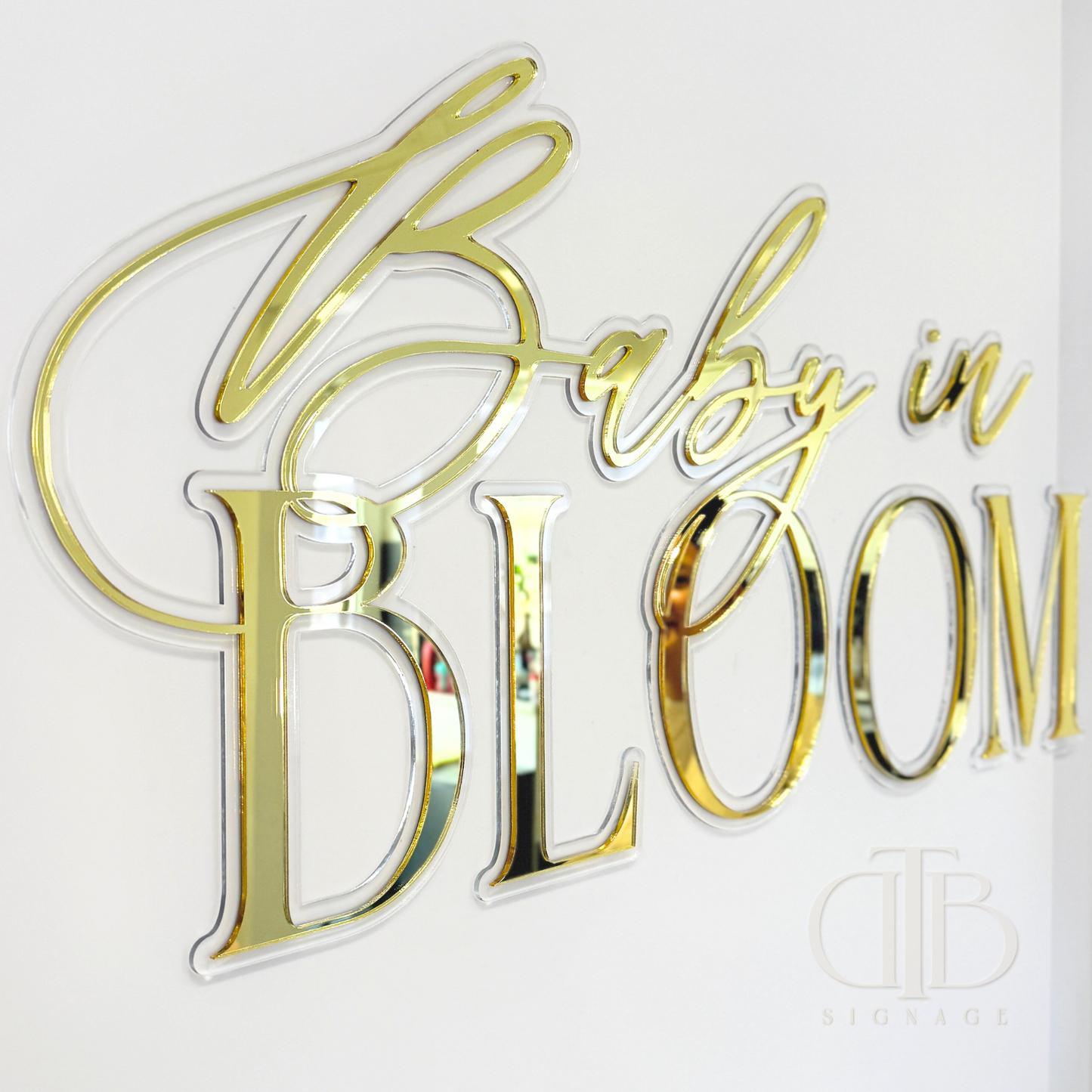 Luxe Baby in Bloom | Signage for Baby Shower | Double Layered Acrylic