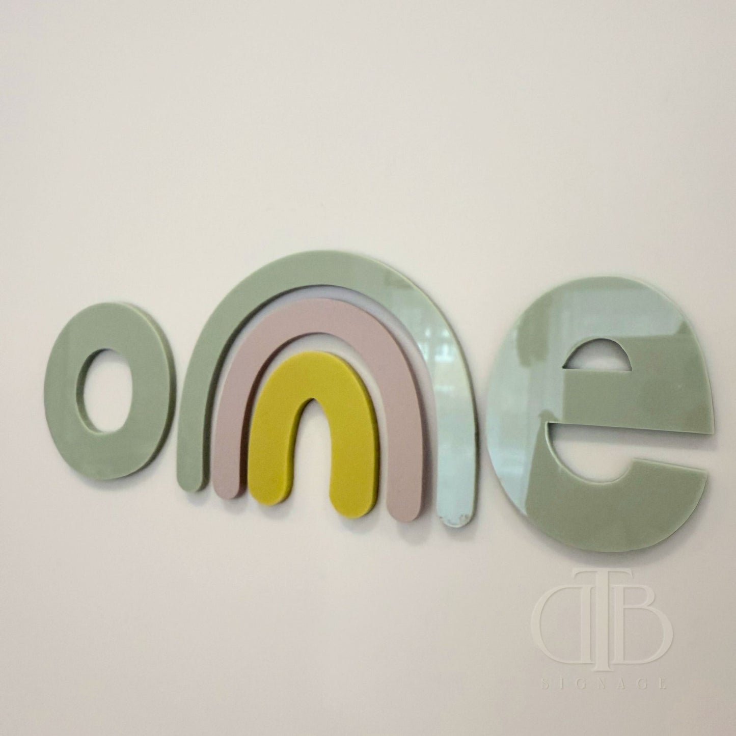 Rainbow One Birthday Acrylic Signage | Birthday Signage | Single Layer Acrylic