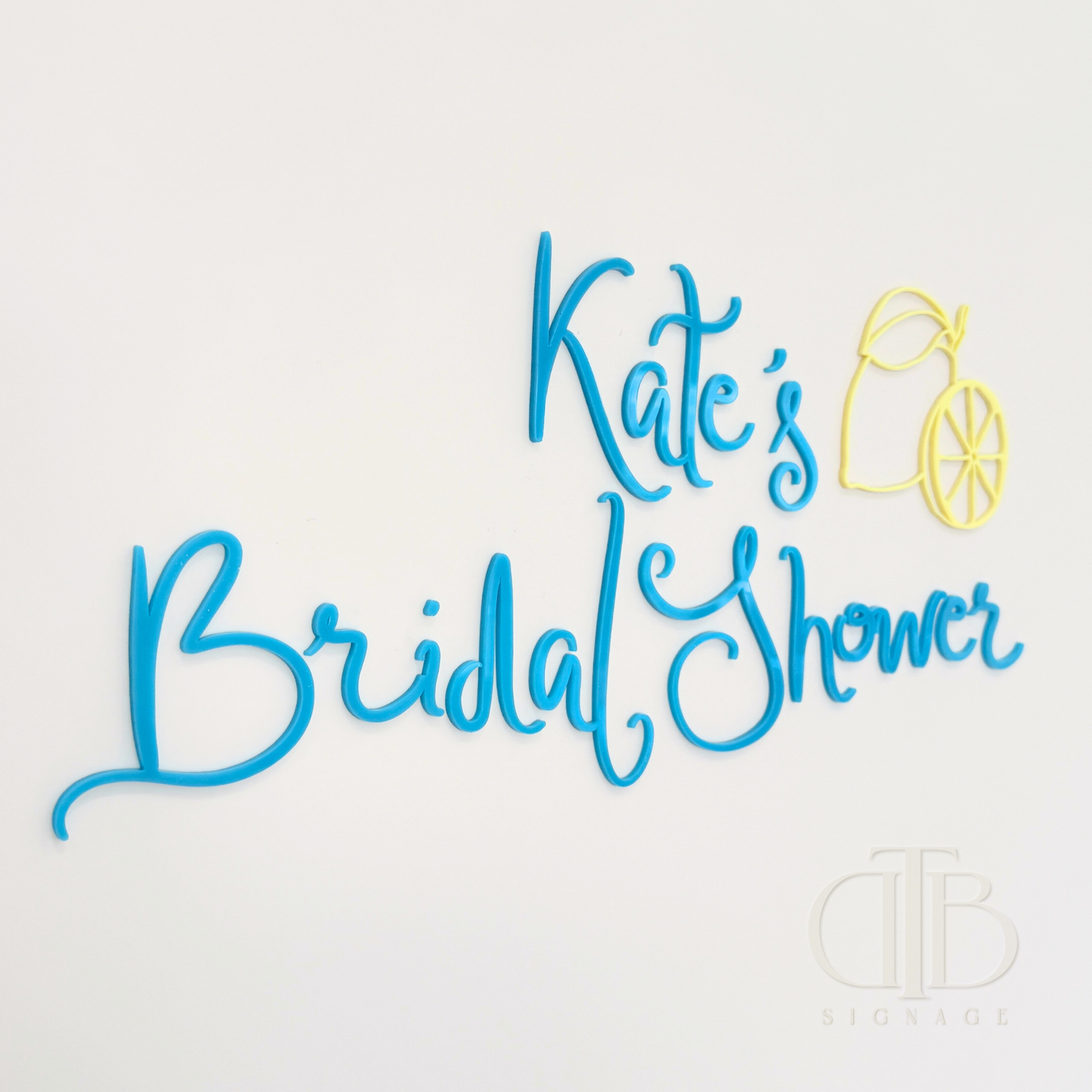 Personalised Bridal Shower Signage | Lemon Accent | Single Layer Acrylic