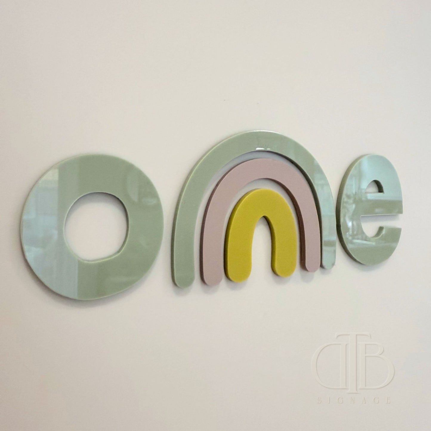 Rainbow One Birthday Acrylic Signage | Birthday Signage | Single Layer Acrylic