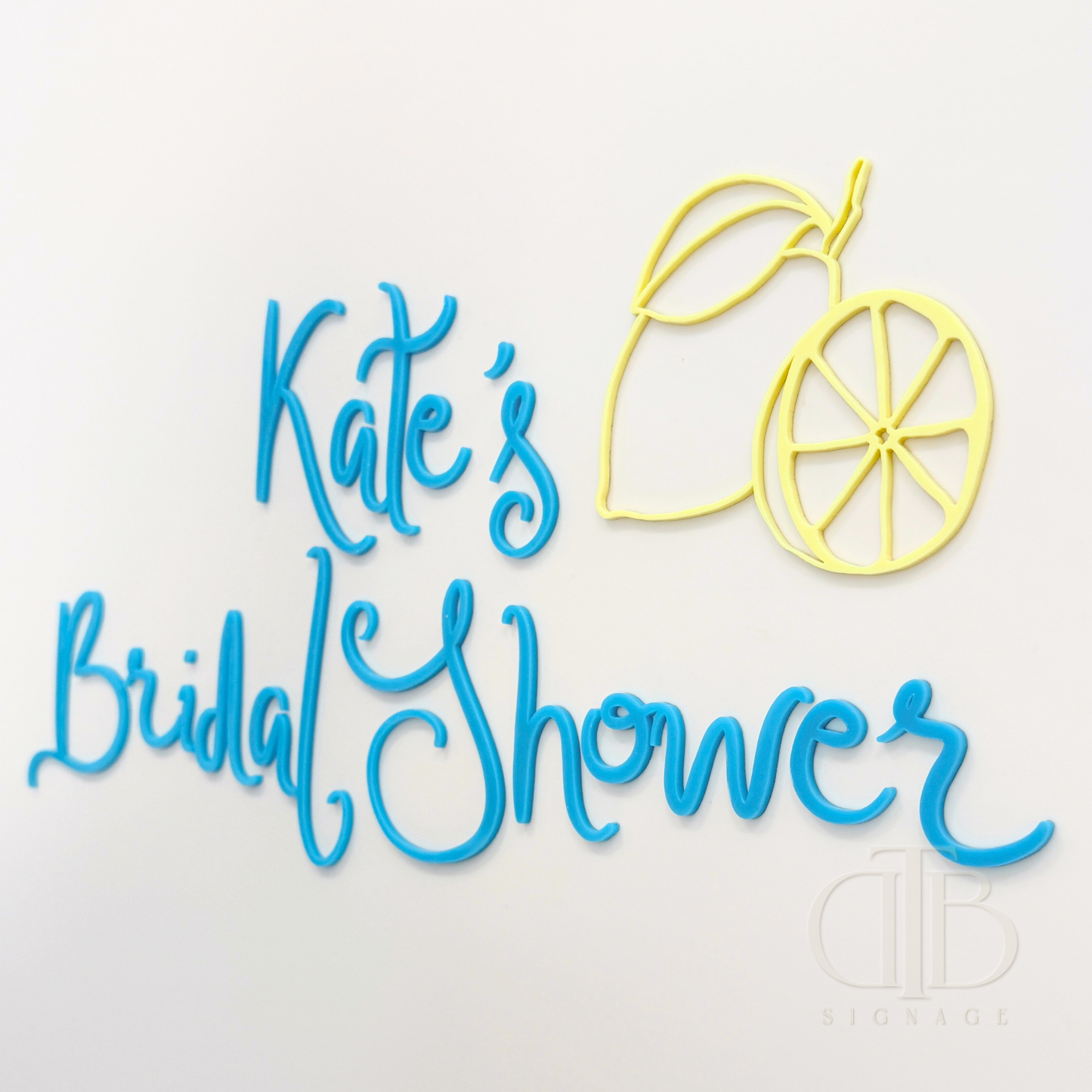 Personalised Bridal Shower Signage | Lemon Accent | Single Layer Acrylic