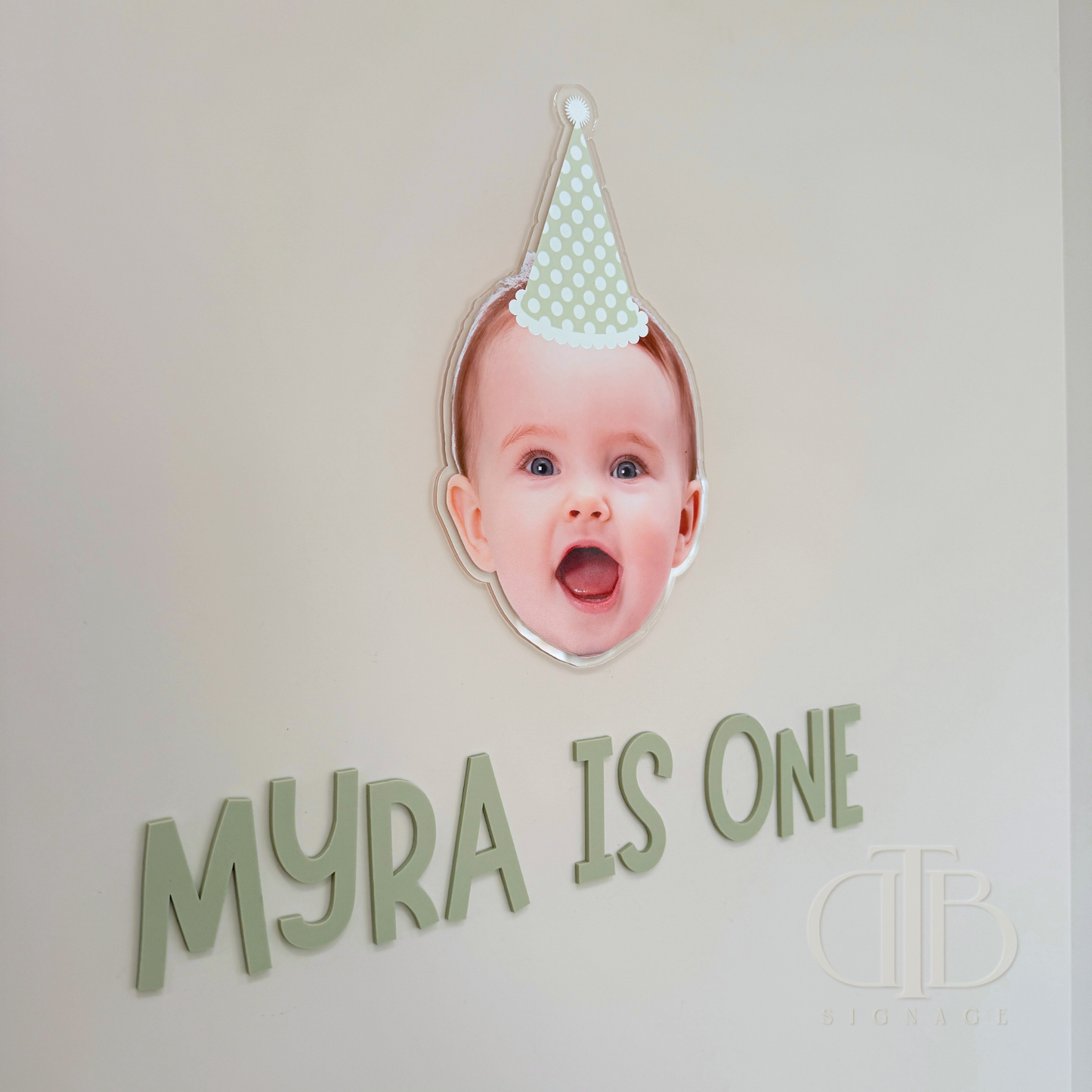 Birthday Signage with Baby Photo | Baby Photo Print on Acrylic | UV Print on Clear Acrylic