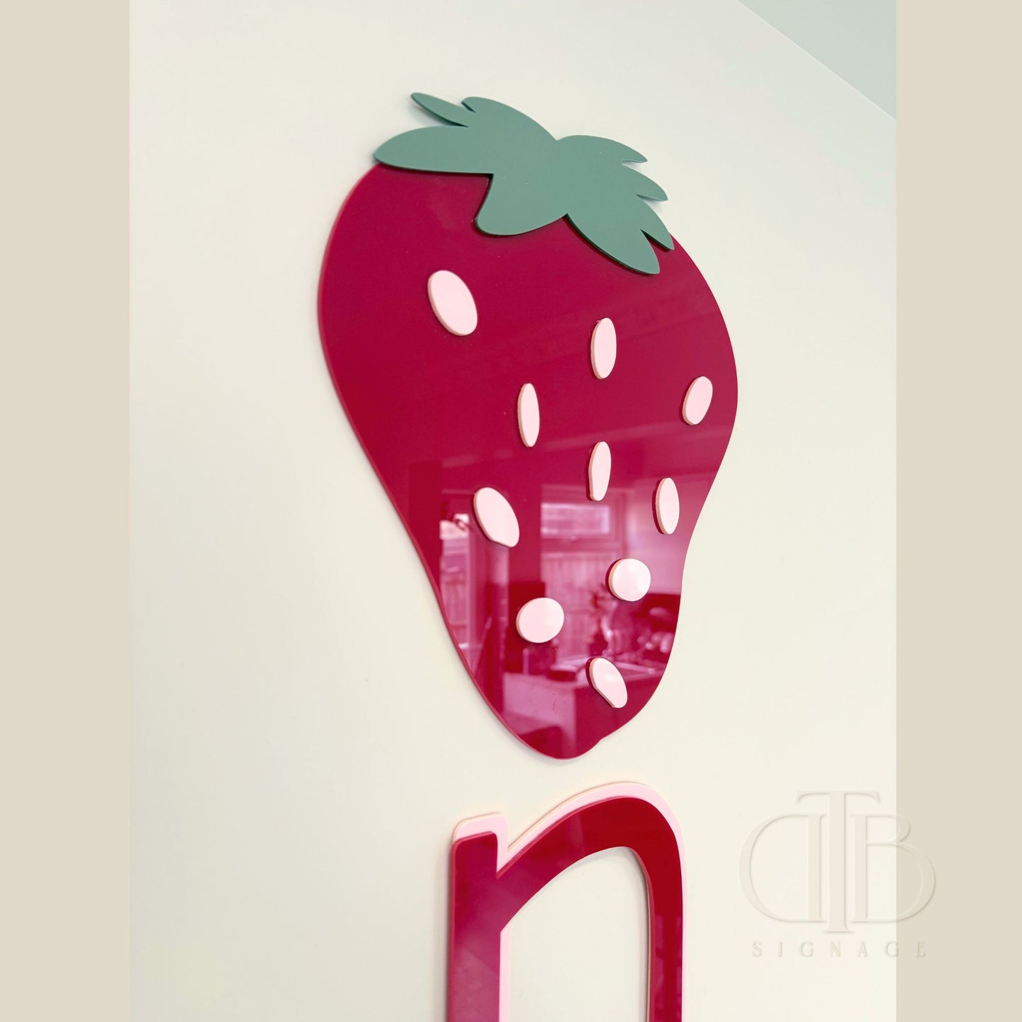 Red Strawberry ONE Acrylic Signage | Birthday Signage | Berry First Birthday Theme | Double Layer Acrylic