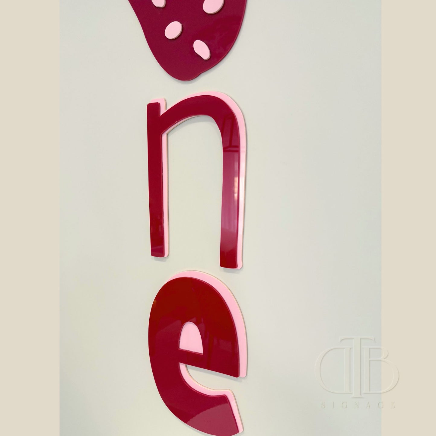 Red Strawberry ONE Acrylic Signage | Birthday Signage | Berry First Birthday Theme | Double Layer Acrylic