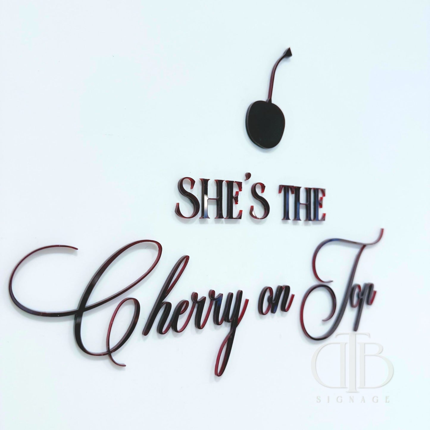 Cherry on Top Signage with Cheery | Wedding Signage | Bridal Signage | Single Layer Acrylic