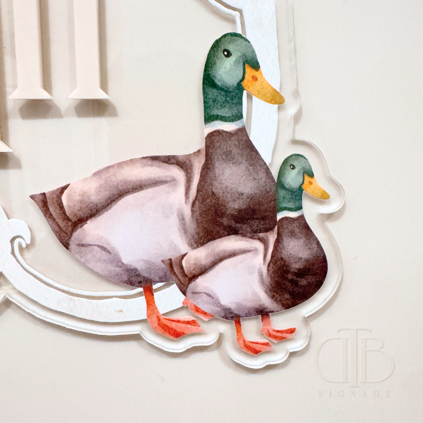 Luxury Crest Wall Sign with Duck Accent | Acrylic Signages | Beige Theme