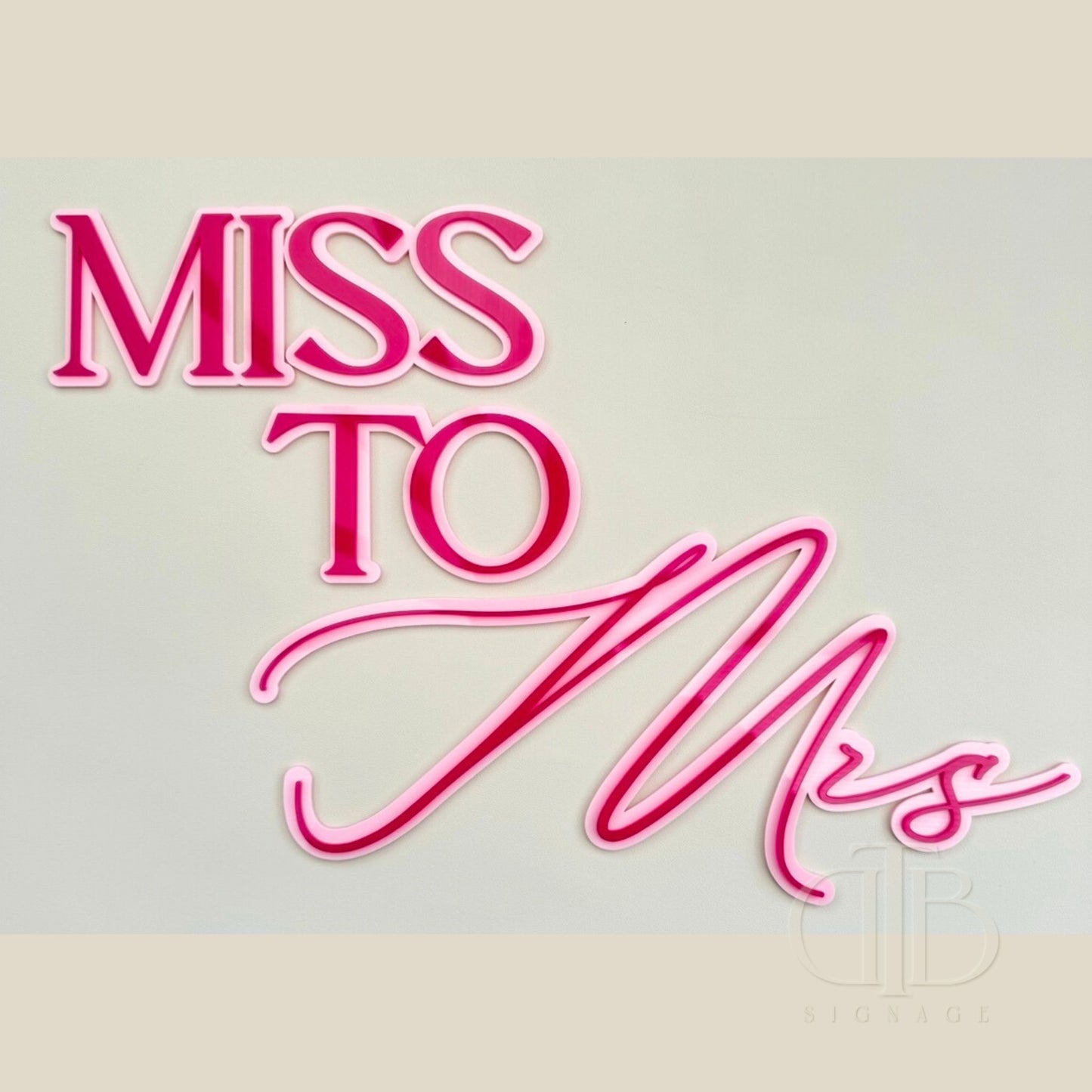Miss to Mrs Bridal Shower Signage | Double Layer Acrylic