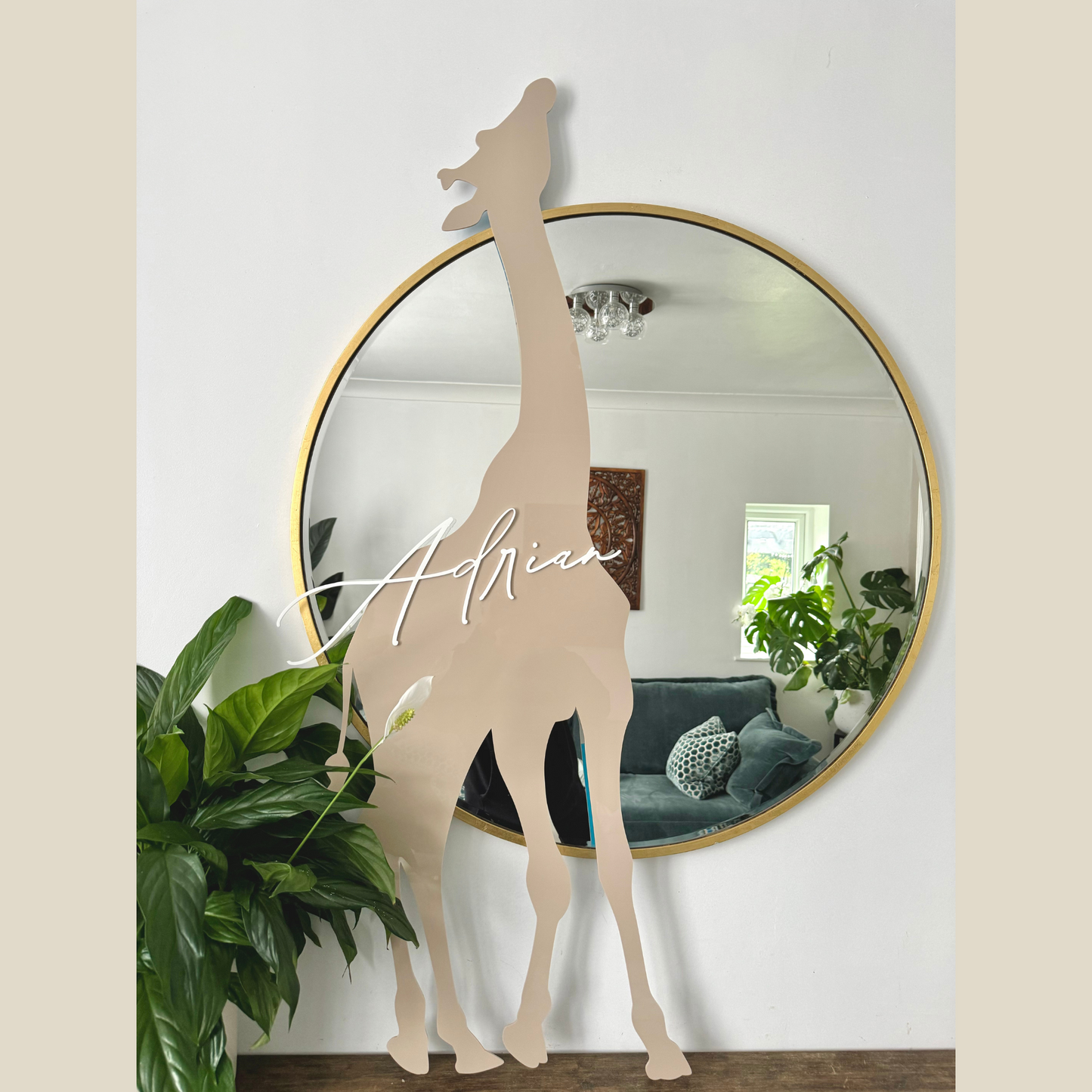 4ft Acrylic Giraffe Signage | Jungle Theme Birthday Signage | Customisable | Nursery Signage