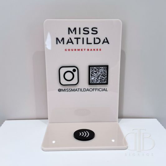 NFC Social Media Board Sign | Personalised Logo
