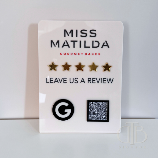 NFC Google Review Board Sign | Personalised Logo
