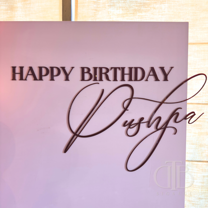 Cursive Birthday Signage | Happy Birthday Acrylic Signage | Single Layer Acrylic