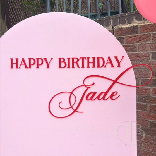 Cursive Birthday Signage | Happy Birthday Acrylic Signage | Single Layer Acrylic