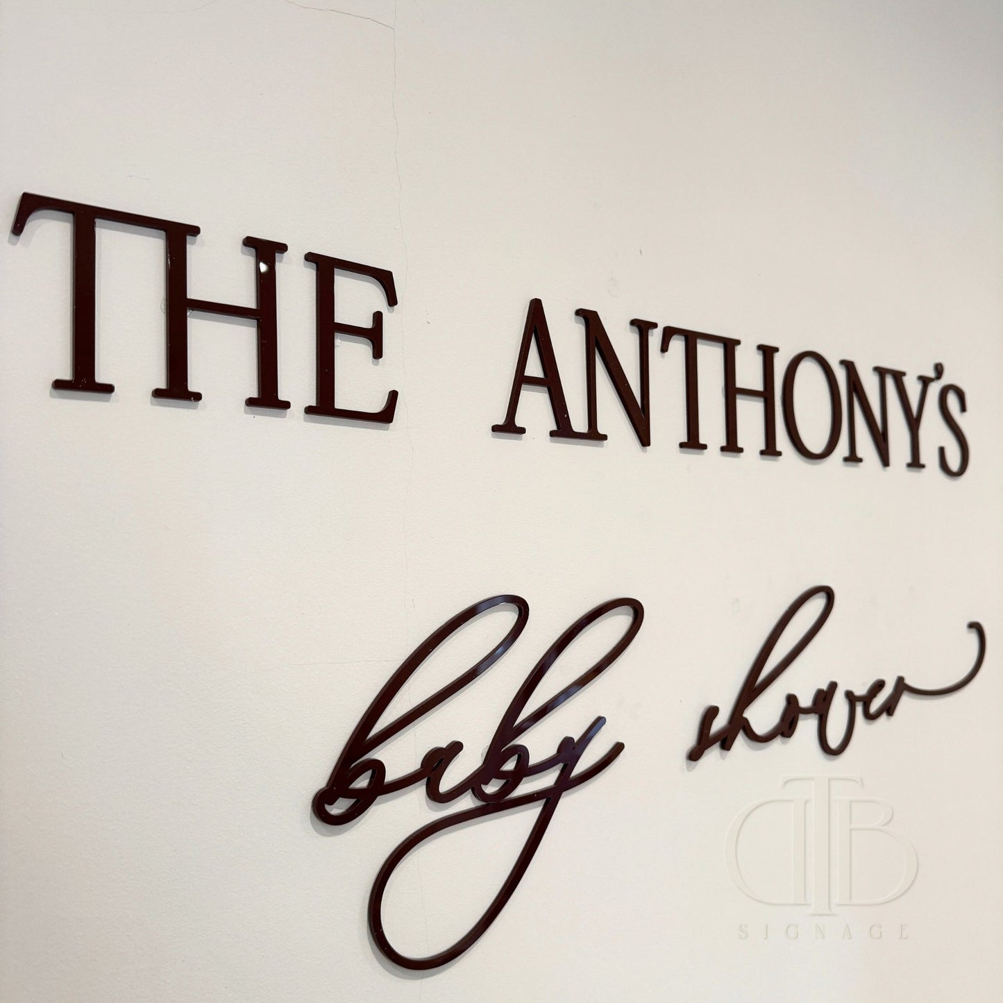Personalised Baby Shower Acrylic Signage | The Surname Baby Shower | Single Layer Acrylic
