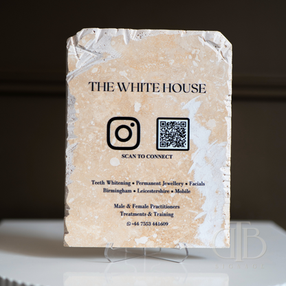 Natural Stone Social Media QR Signage