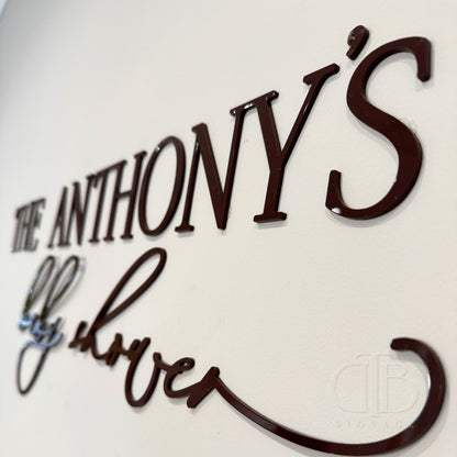 Personalised Baby Shower Acrylic Signage | The Surname Baby Shower | Single Layer Acrylic
