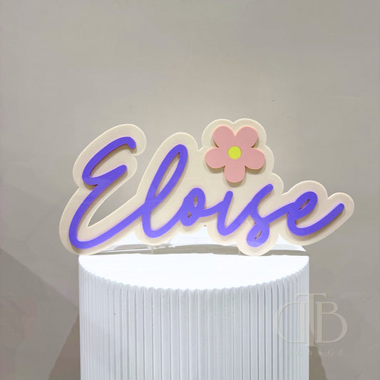 Customised Nursery Acrylic Signage with Flower Accent | Double Layer Acrylic