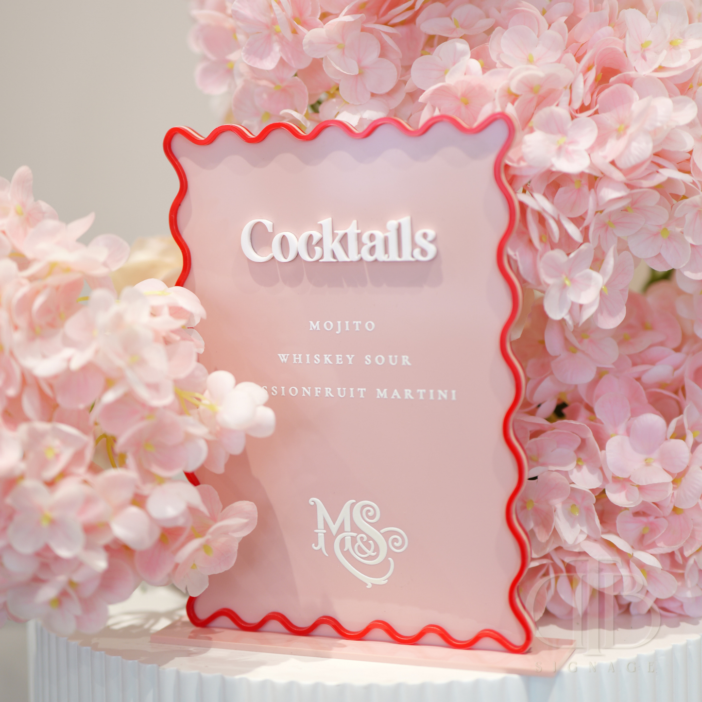 Wiggly Acrylic Cocktail Drink Menu