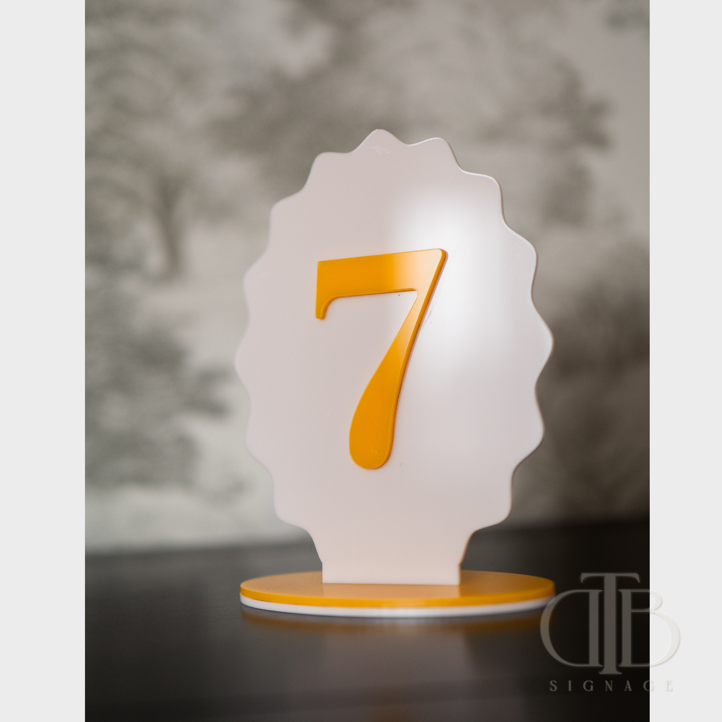 Number 7 candle on a white background