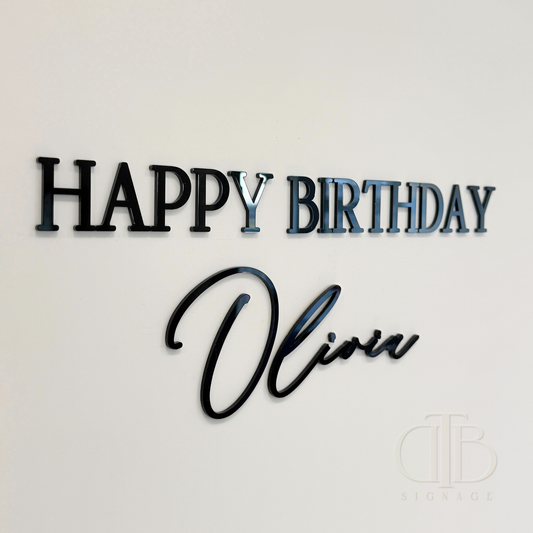 Happy Birthday Acrylic Signage | Minimalistic Birthday Signage | Single Layer Acrylic