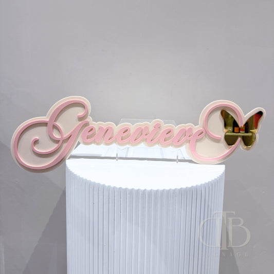 Customised Nursery Acrylic Signage with Butterfly Accent | Double Layer Acrylic