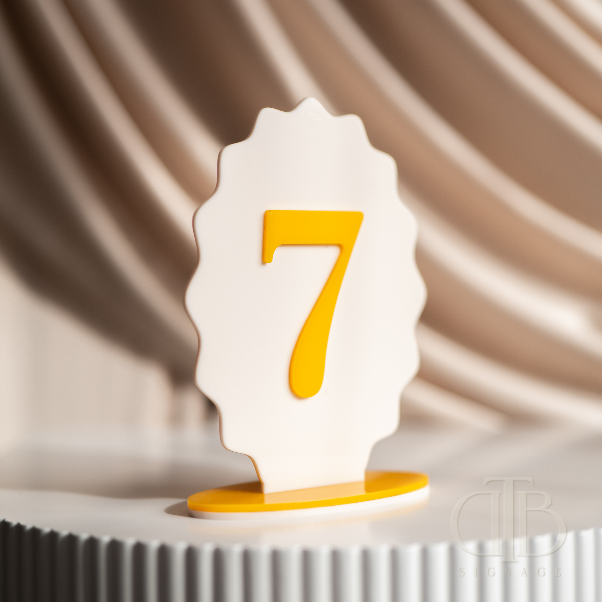 Number 7 candle on a white background