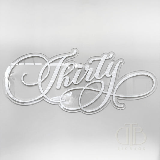Birthday Milestone Signage | Pearl Acrylic Limited Edition | Double Layered Acrylic