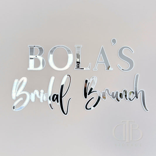 NAME Bridal Brunch | Signage for Bridal Shower | Double Layered Acrylic