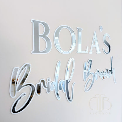 NAME Bridal Brunch | Signage for Bridal Shower | Double Layered Acrylic
