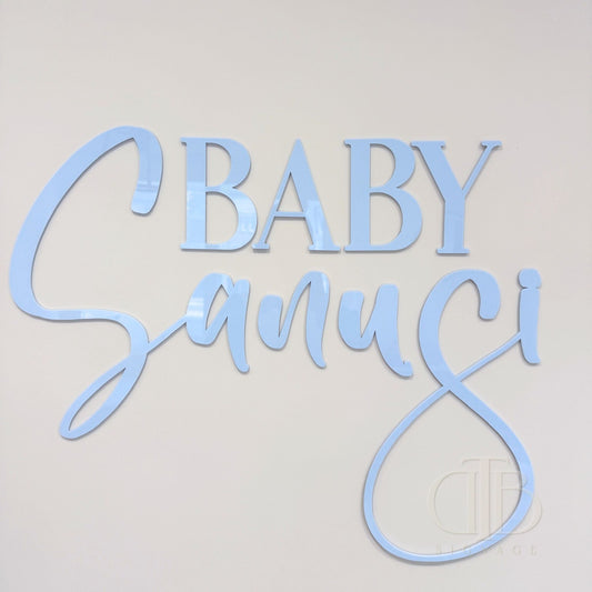 Baby Surname Signage | Signage for Baby Shower | Single Layered Acrylic