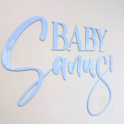 Baby Surname Signage | Signage for Baby Shower | Single Layered Acrylic