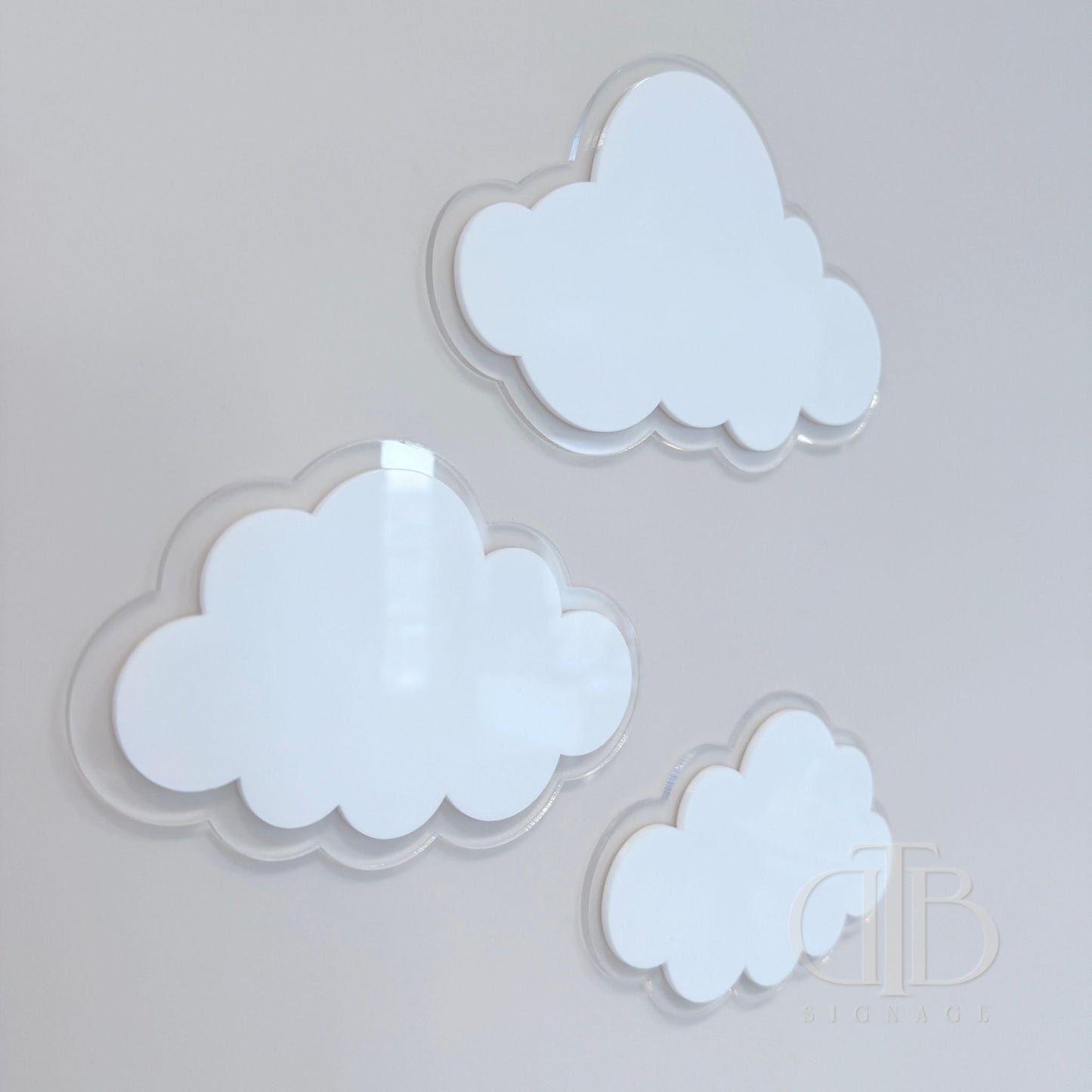 3d Acrylic Cloud Set | Birthday Signage | Baby Shower Signage | Nursery Signage | Double Layer Acrylic