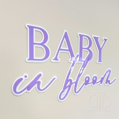 Baby in Bloom | Signage for Baby Shower | Double Layered Acrylic