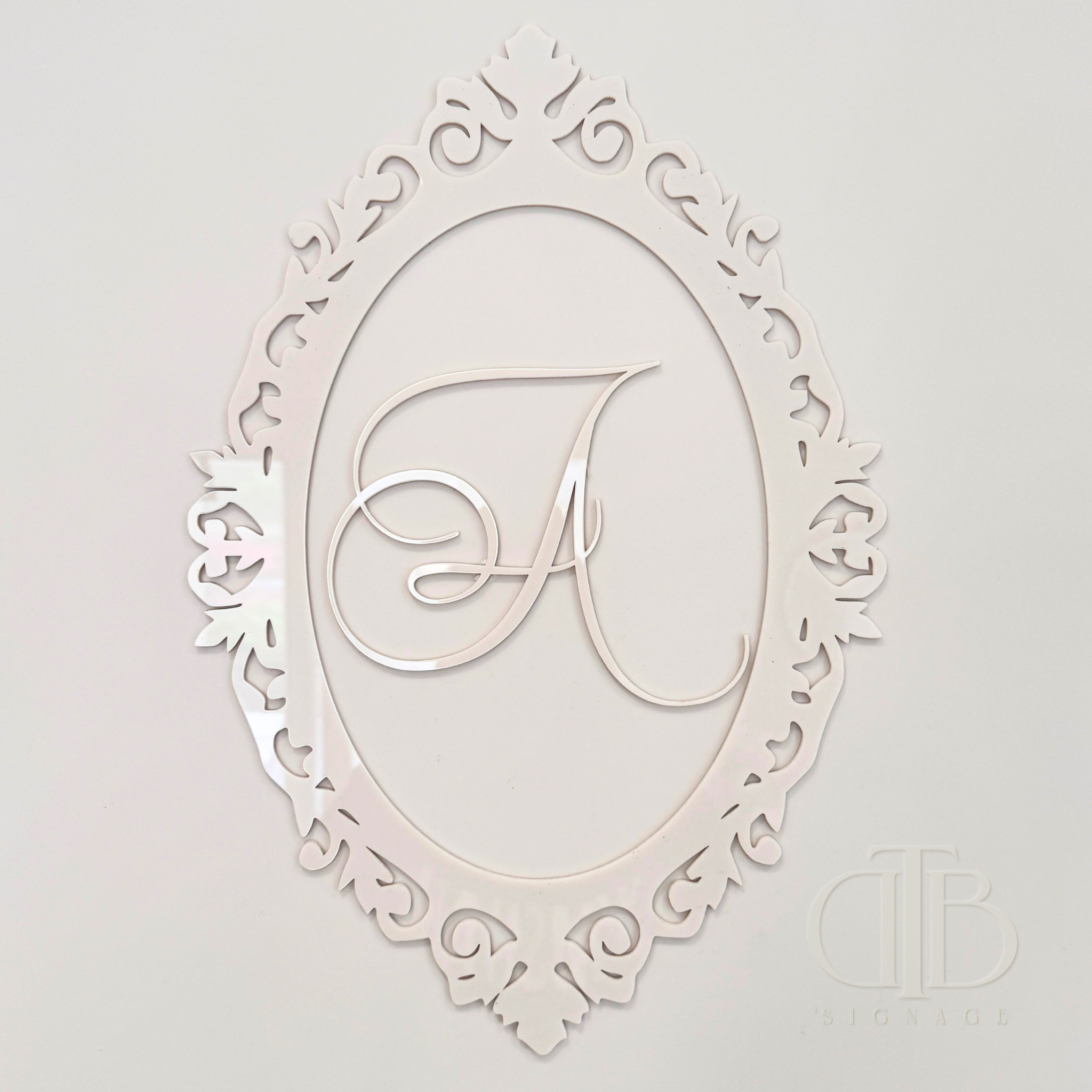 Initial Signage Ornate Frame with Personalised Initial | Acrylic Signages – The Decor ...