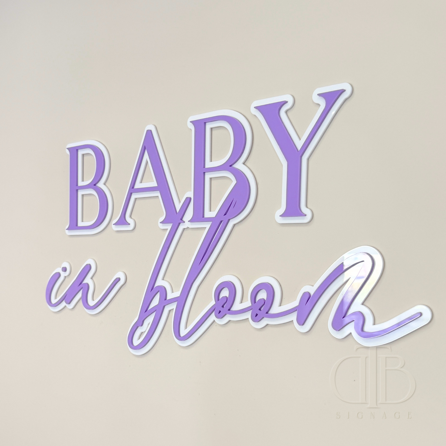 Baby in Bloom | Signage for Baby Shower | Double Layered Acrylic