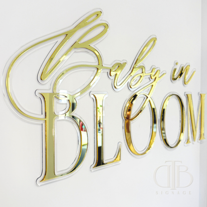 Luxe Baby in Bloom | Signage for Baby Shower | Double Layered Acrylic